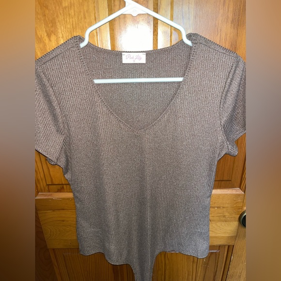 Pink Lily bodysuit burgundy size medium - Picture 3 of 8